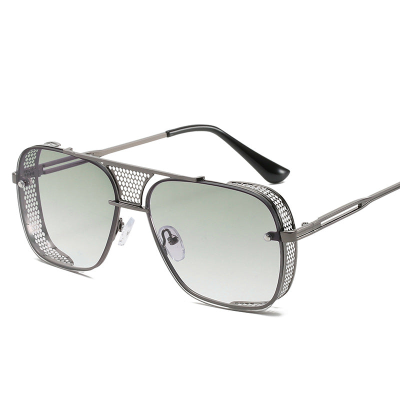 Dame moteriktig sport-solbrille med nettinnramming Luvikno