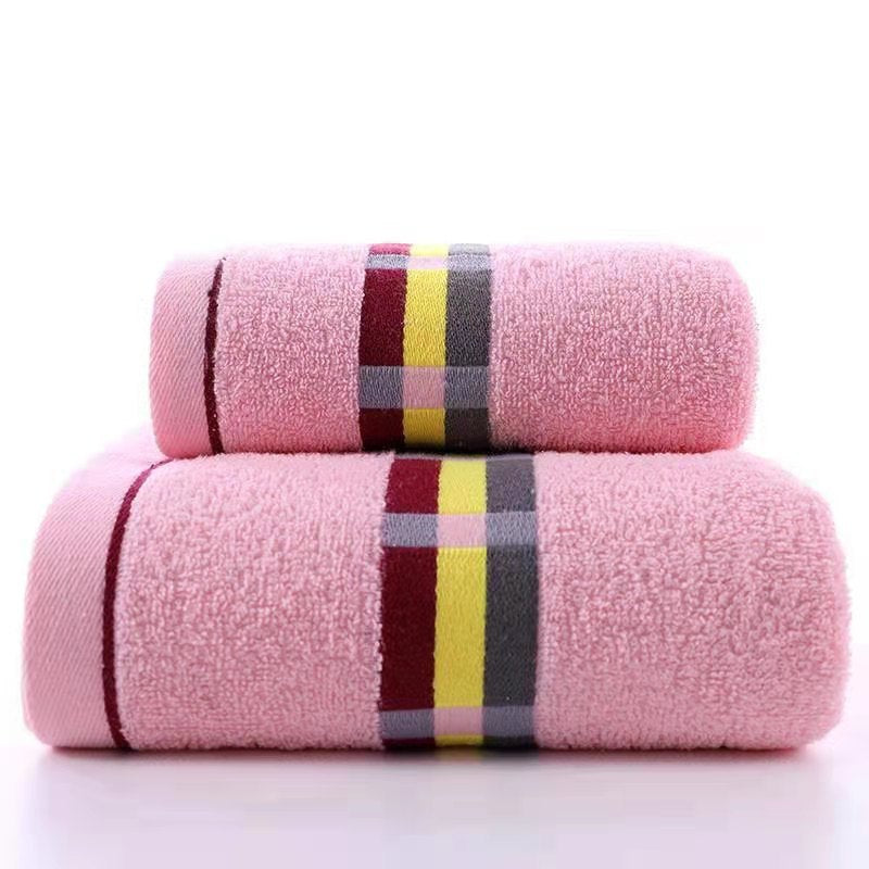Dame Frotte Håndkle med elegant stripebård Luvikno
