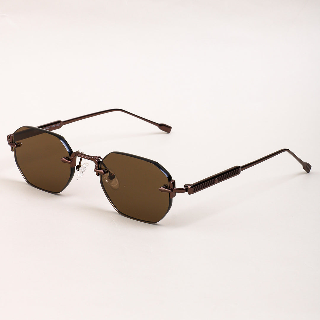 Dame solbrille med elegant åttkantet ramme og komfortable nesepads Luvikno