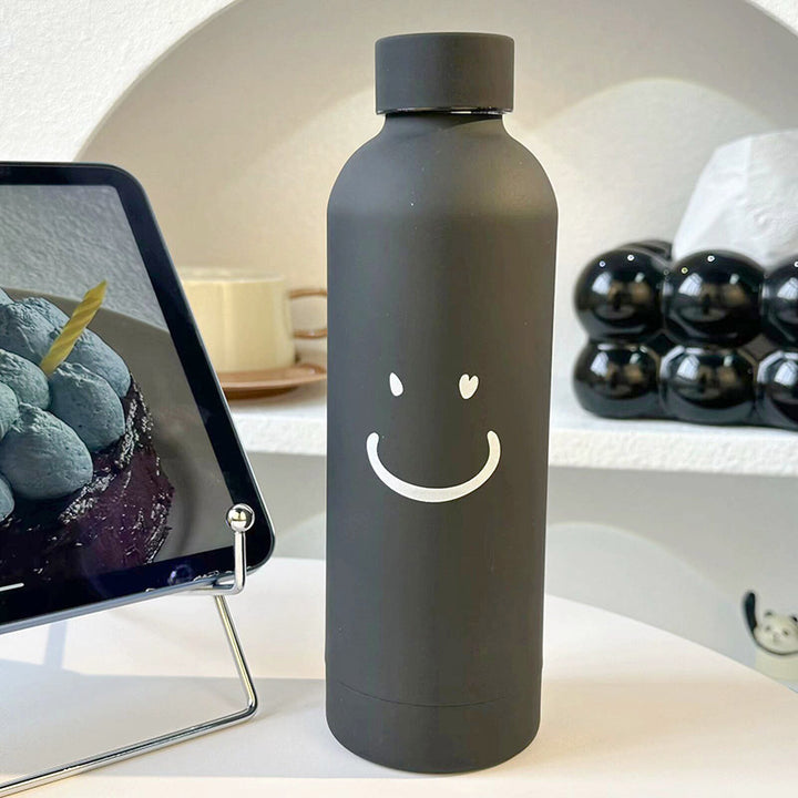 Damen Isolierflasche mit fröhlichem Smileys-motiv Luvikno