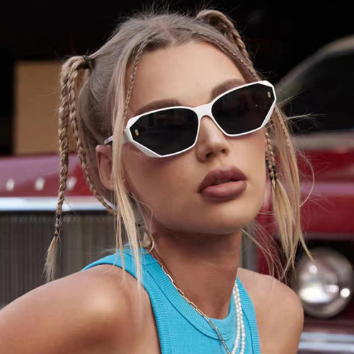Dame futuristisk diamant-solbrille Luvikno