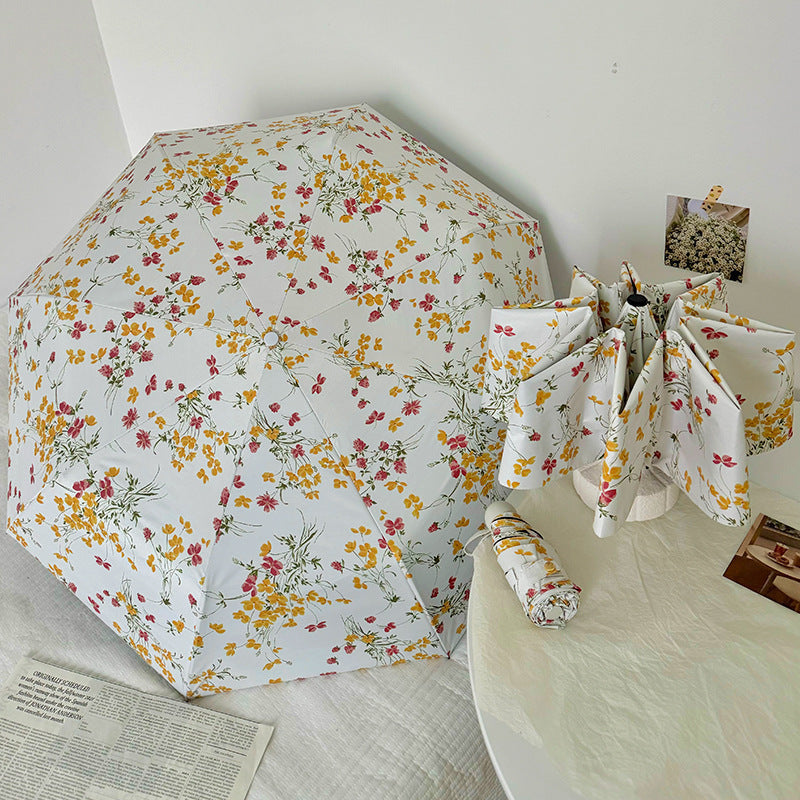 Dame Foldbar solskjerm med blomsterdesign Luvikno