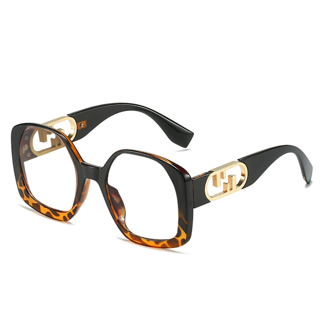 Dame oversized solbriller med ekstravagant geometrisk ramme og elegante detaljer Luvikno
