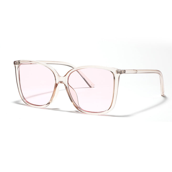 Dame cat-eye solbrille med luksuriøs transparent ramme og UV-beskyttelse Luvikno