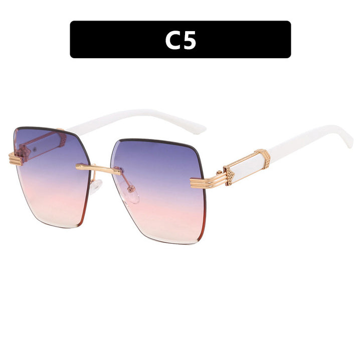 Dame moteriktig kvadratisk solbrille med glamorøse aksenter og UV-beskyttelse Luvikno