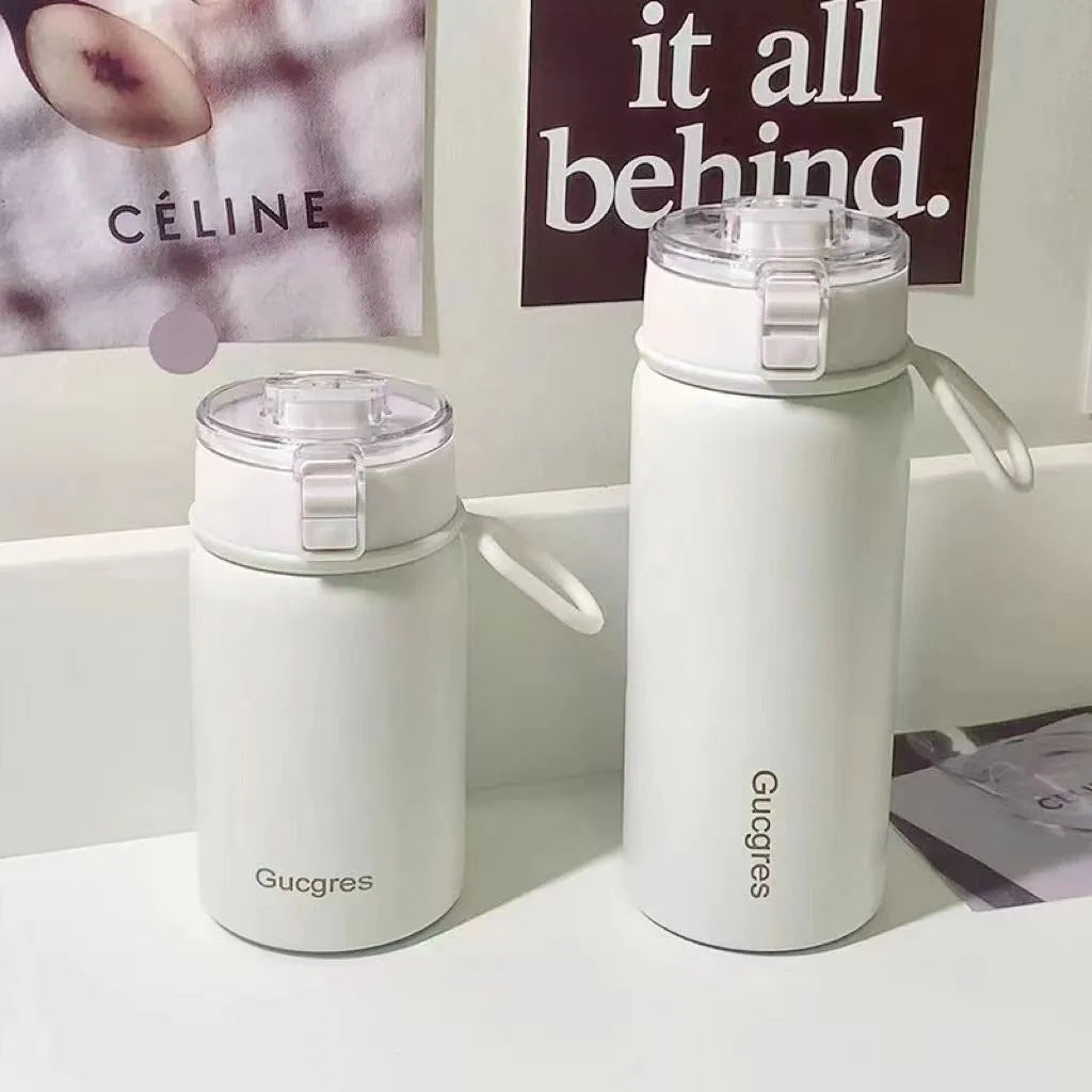 Damen-Isolierflasche mit praktischem Klappverschluss und ergonomischem Design Luvikno