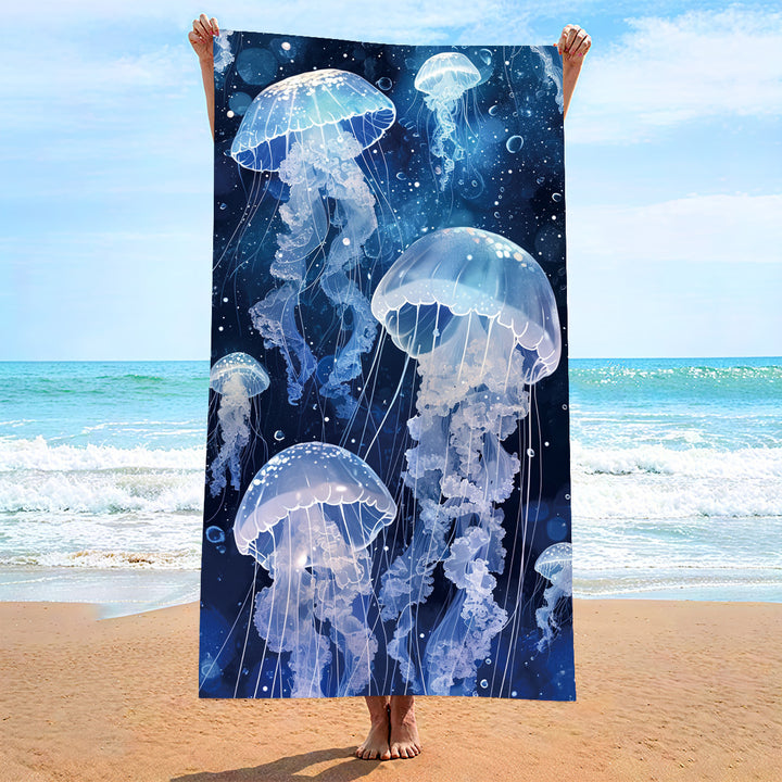 Ladies beach towel with maritime stripe pattern Luvikno