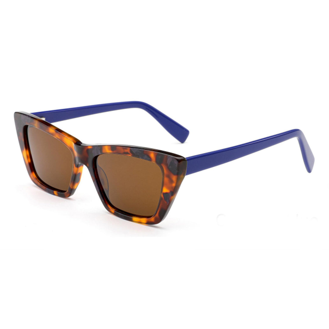 Dame solbrille i trendy, geometrisk design med høyverdig plastramme Luvikno