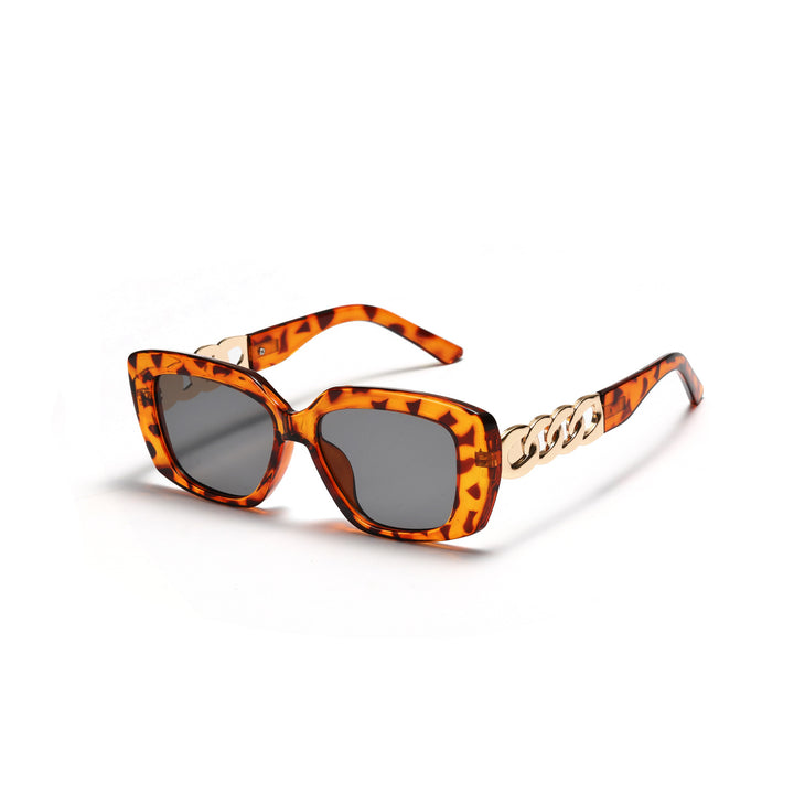 Dame elegant kvadratisk solbrille med gullutstyrt ramme Luvikno