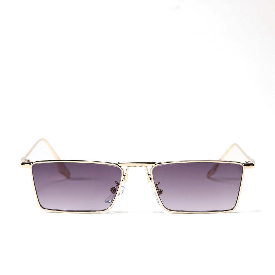 Dame elegant geometrisk solbrille med stilig metallramme Luvikno
