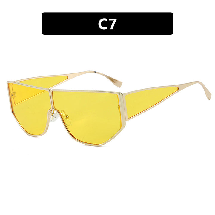 Dame trendy oversized solbriller med markant geometrisk design Luvikno