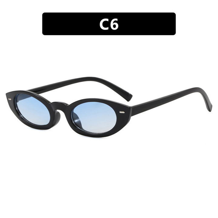 Dame Cat-Eye solbriller med moderne gjennomsiktig ramme Luvikno