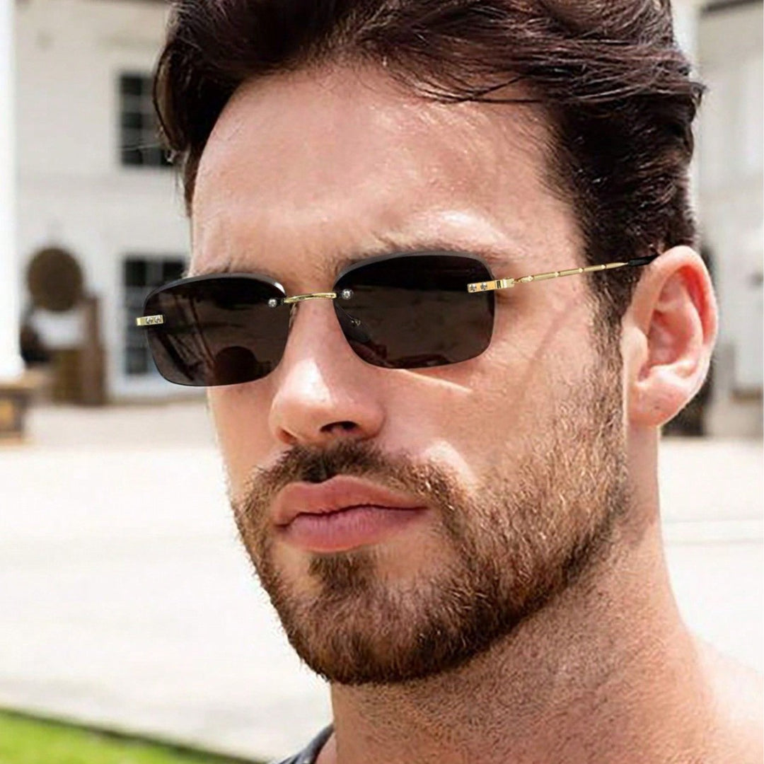 Dame kvadratisk solbrille med polariserte linser og elegant metallramme Luvikno