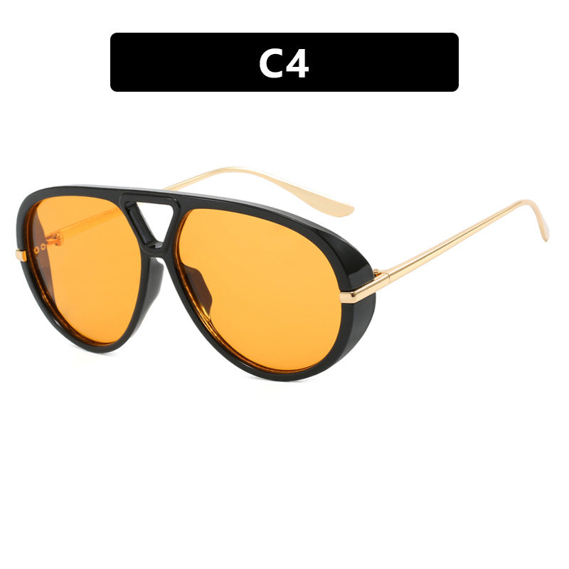Dame Oversized solbriller med elegant plastramme og speilbelagte glass Luvikno