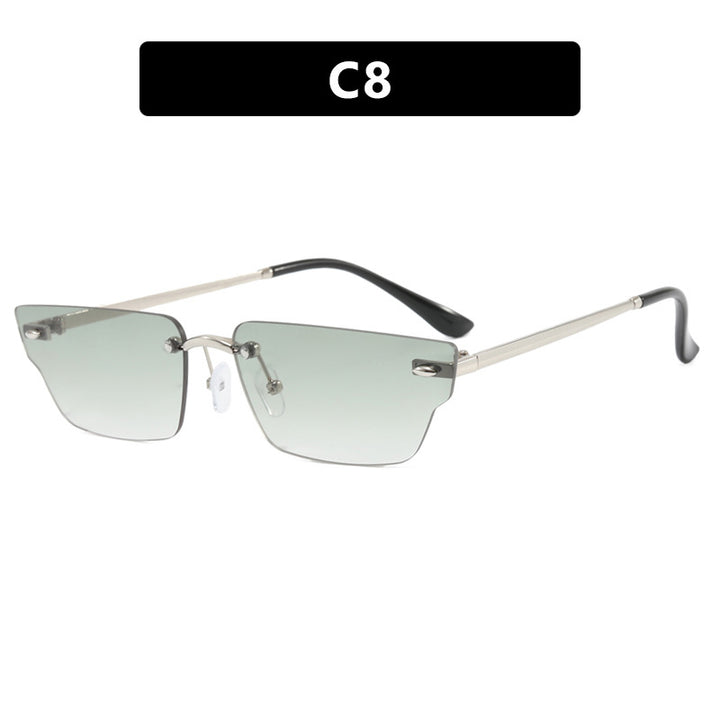 Dame geometrisk solbrille med filigranramme og transparente glass Luvikno