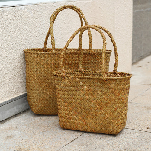 Unisex handlebag laget av flettet naturmateriale Luvikno