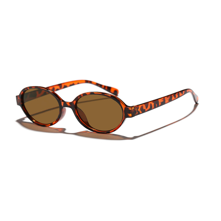 Dame moterik oval solbrille med dyremønster Luvikno