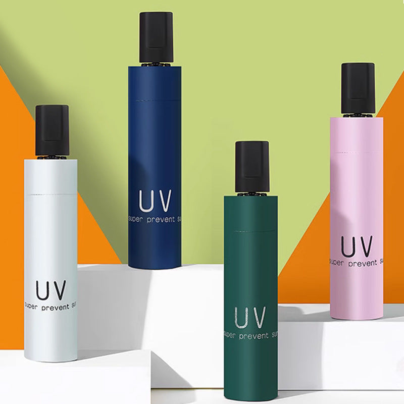 Kvinne sammenleggbar paraply med UV-beskyttelse og solid ramme Luvikno