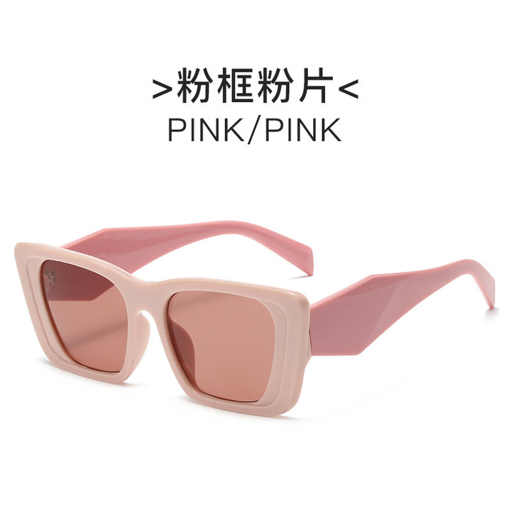 Dame geometrisk oversized solbrille Luvikno