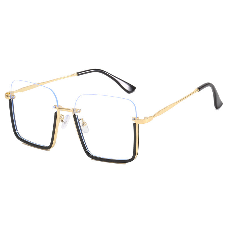 Dame oversized solbrille med elegant geometrisk ramme Luvikno