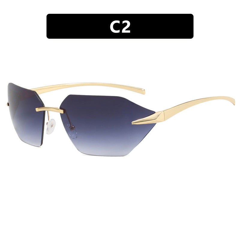 Damer geometrisk solbrille med elegant metallramme og polarisert glass Luvikno
