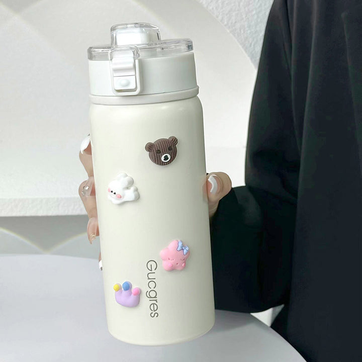 Dame isolerende drikkeflaske med sikker klaffelokk og leken design Luvikno
