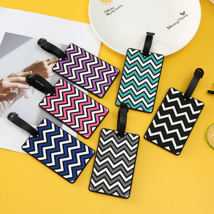 Dame bagasjelapp med moderne zigzag-mønster Luvikno