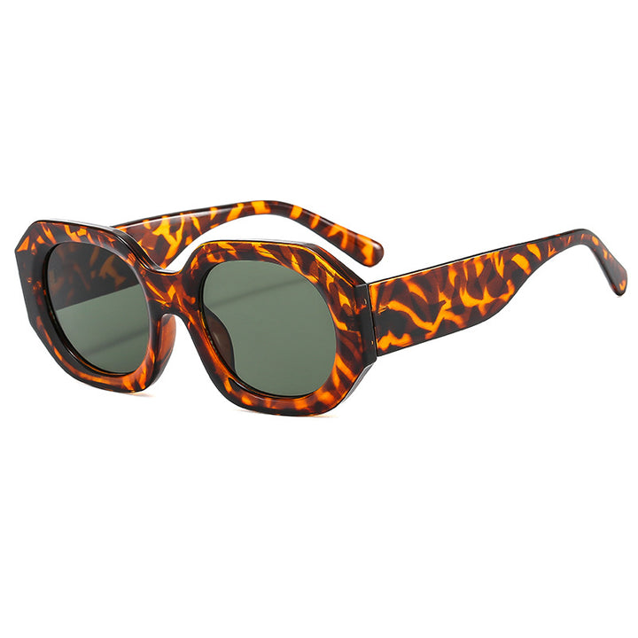 Dame modische solbrille i elegant, åttekantet design Luvikno