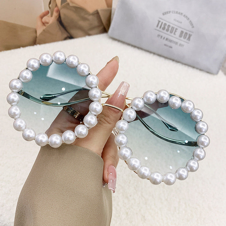 Damer elegant oversized solbriller med stilfull transparent ramme Luvikno