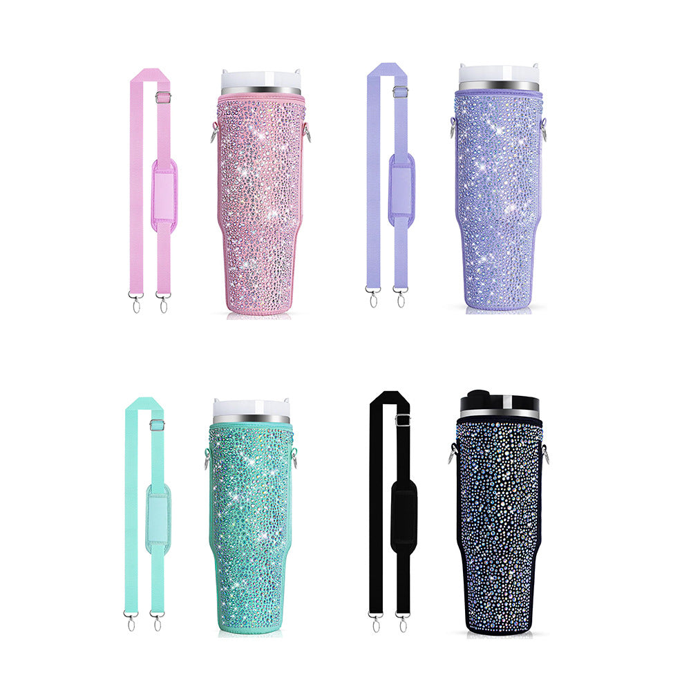 Dame Drikkeflaske Cover med glitrende Rhinestones Luvikno