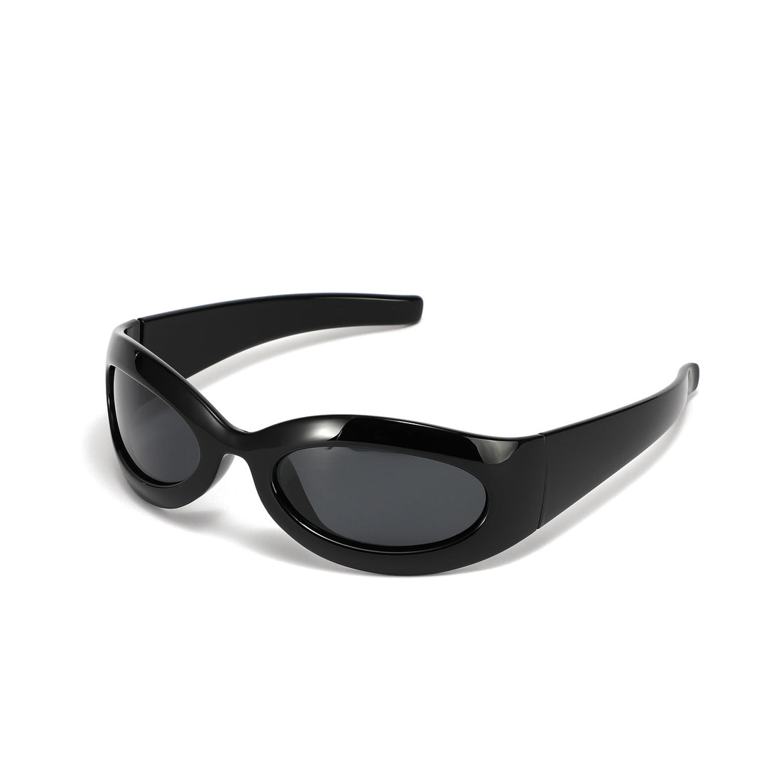Dame modische retro solbrille i trendy oval design Luvikno