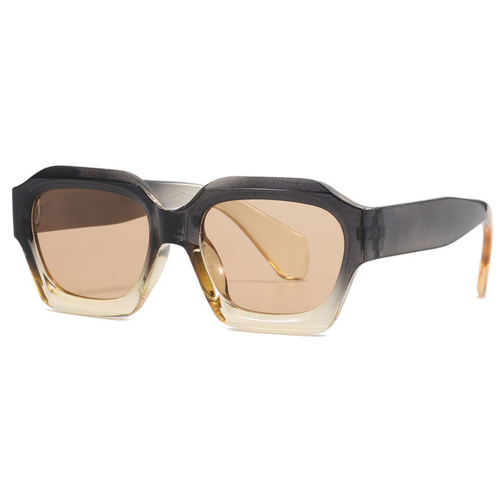 Dame modische geometriske oversized solbriller Luvikno