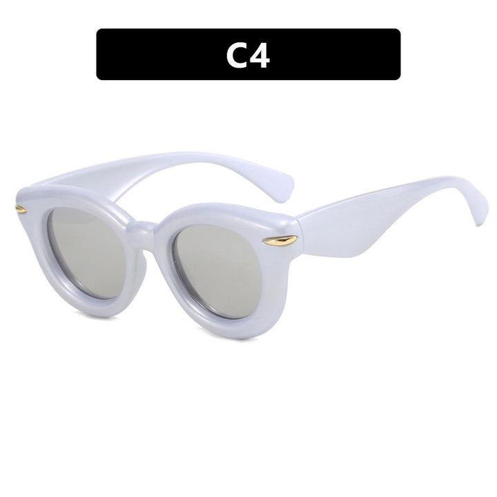 Dame Cat-Eye solbriller med ekstravagant ramme og beskyttende UV-beskyttelse Luvikno