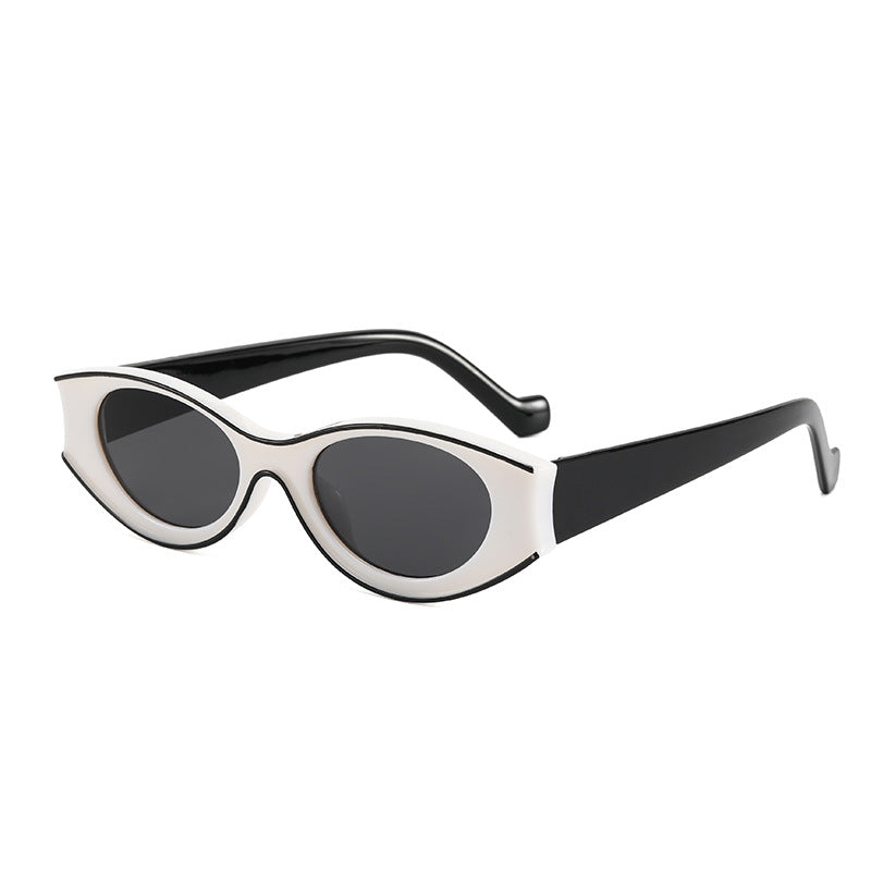 Damer Cat-Eye solbriller med kontrasterende rammedesign Luvikno