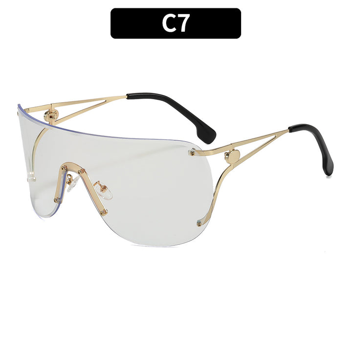 Dame visir-lignende solbrille med elegant metallramme Luvikno