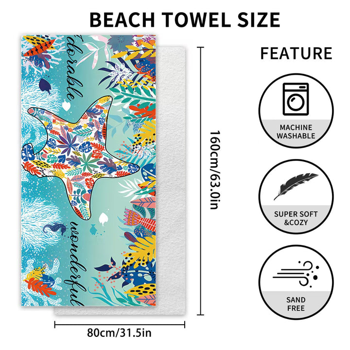 Ladies beach towel with maritime stripe pattern Luvikno