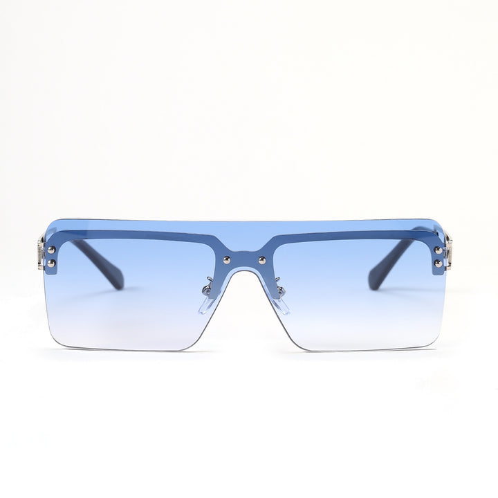 Dame oversized solbriller med moderne geometrisk design Luvikno