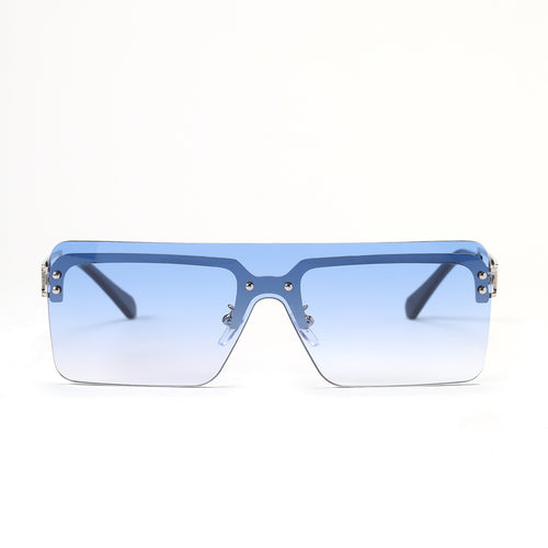 Dame oversized solbriller med moderne geometrisk design Luvikno