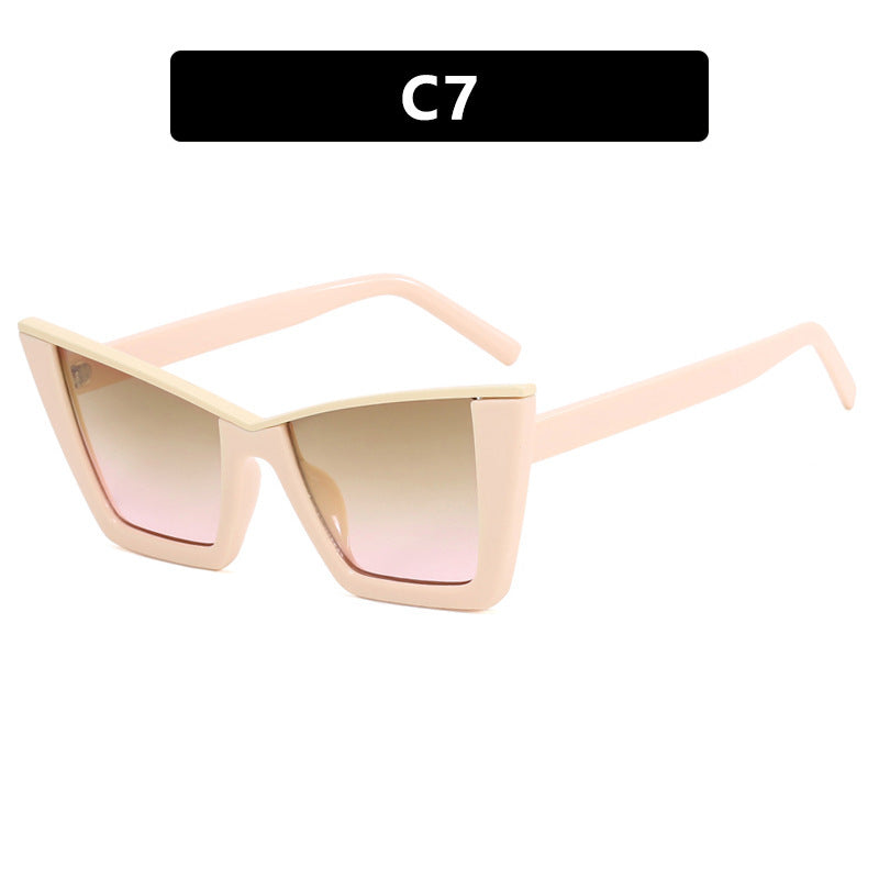 Dame moteriktig solbrille med unik geometrisk ramme Luvikno