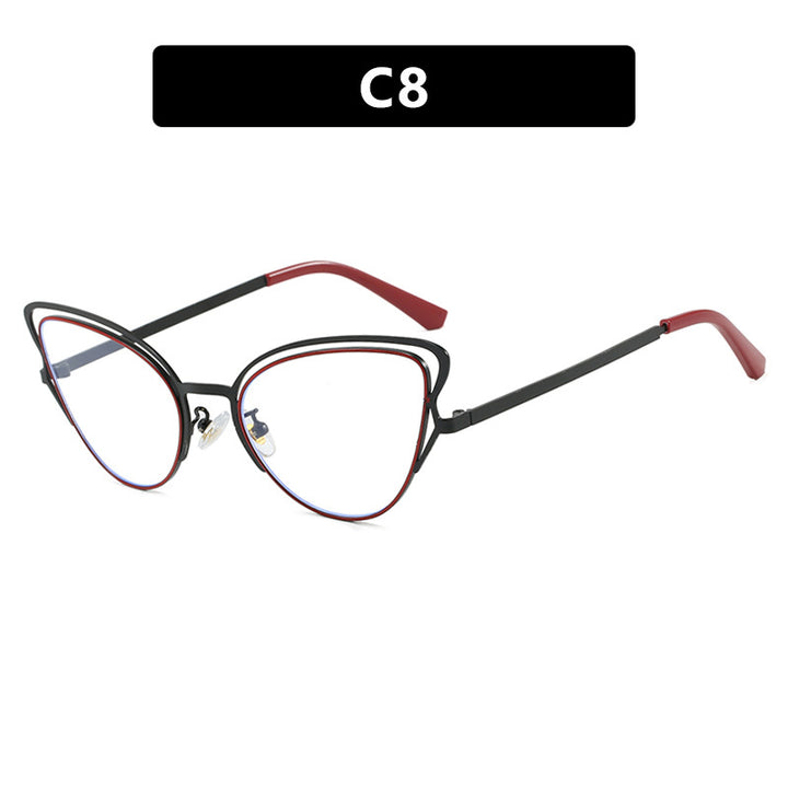 Dame Cat-Eye Briller med edelt metallramme og komfortabel passform Luvikno