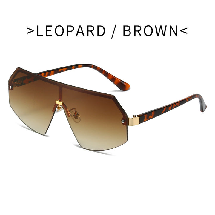 Dame futuristisk oversized solbrille med innovativ ramme Luvikno
