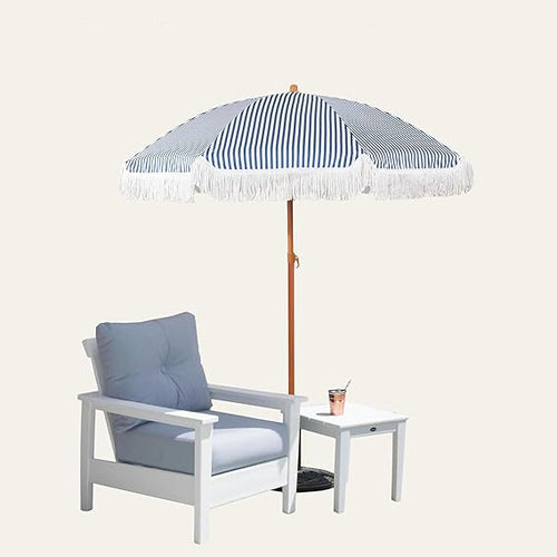 Dame solskjerm med dusk og stripete design Luvikno