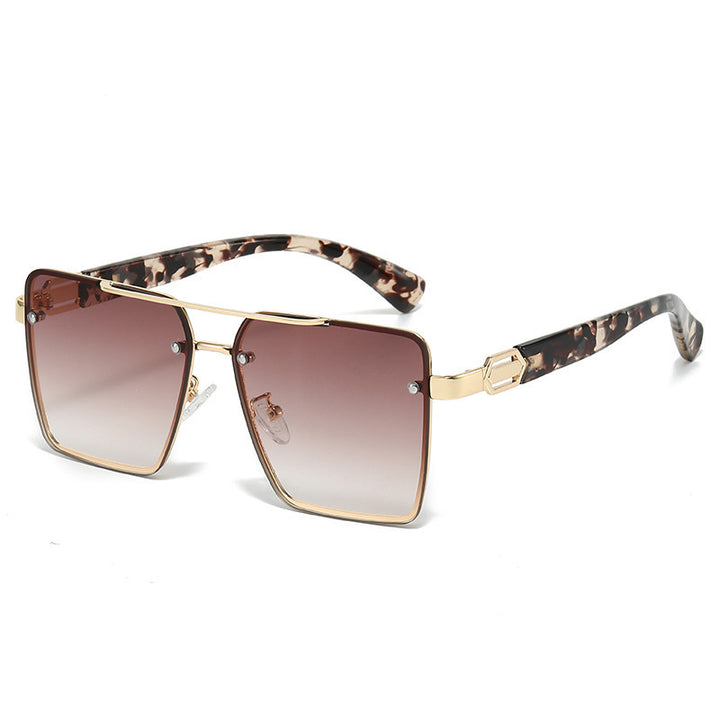 Dame firkantet solbrille med elegant metallramme Luvikno