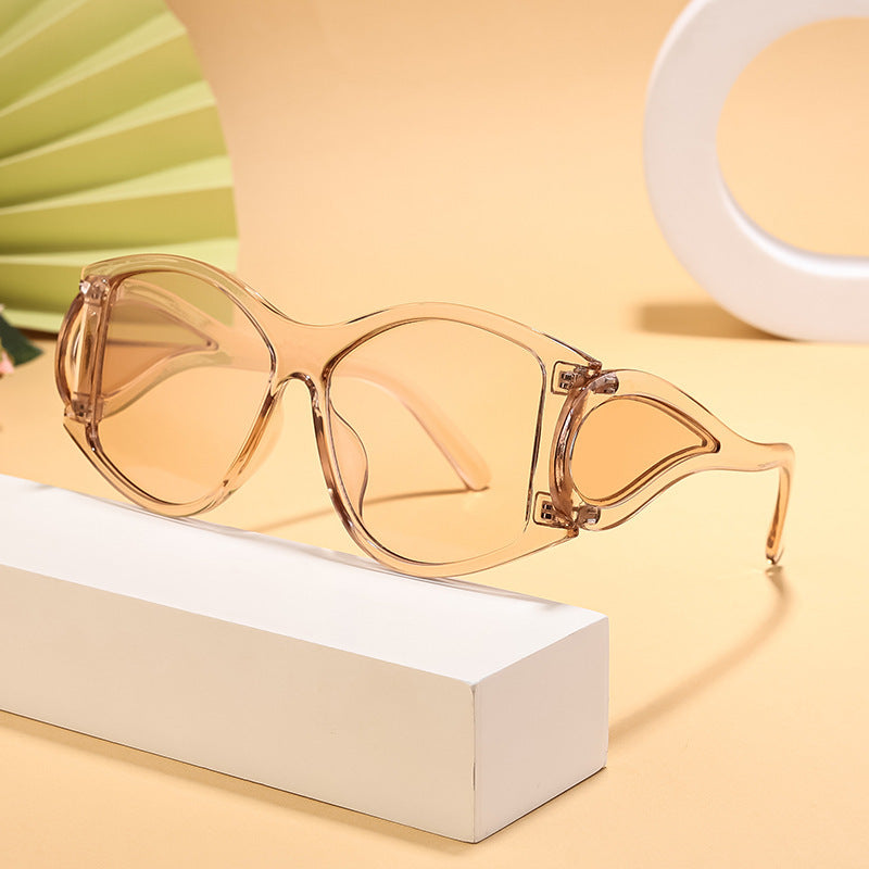 Dame moderne Cat-Eye solbriller med unikt ramme og UV-beskyttelse Luvikno