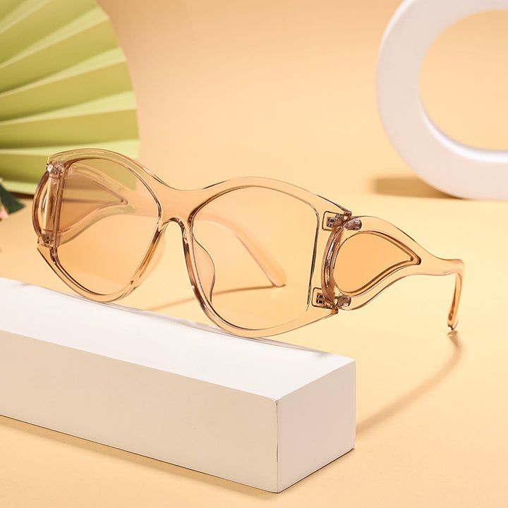 Dame moderne Cat-Eye solbriller med unikt ramme og UV-beskyttelse Luvikno