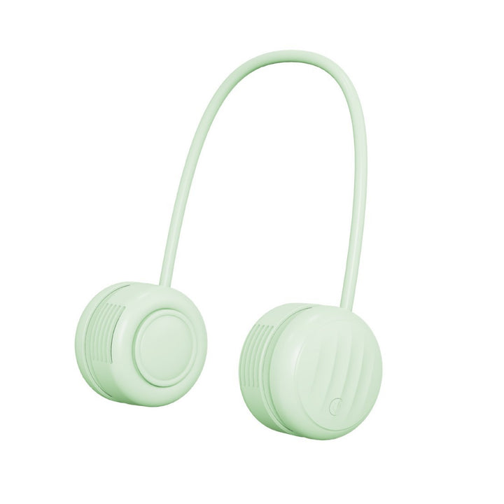 Kjølende handsfree dual-hodet bærbar nakkevifte med fleksibel gåsehals og USB-C opplading Luvikno