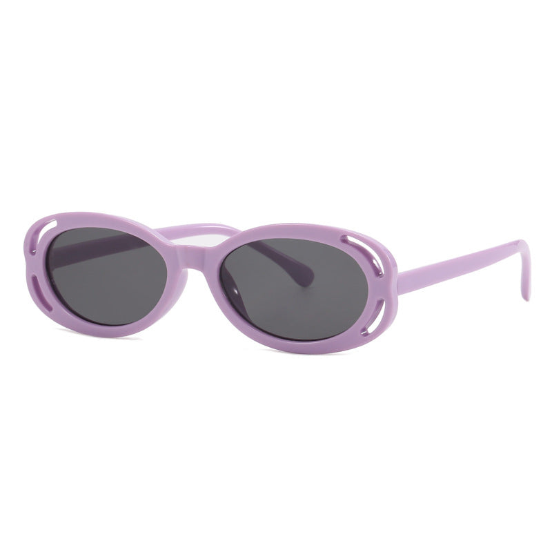 Damen modische solbrille med oval ramme og unikt design Luvikno