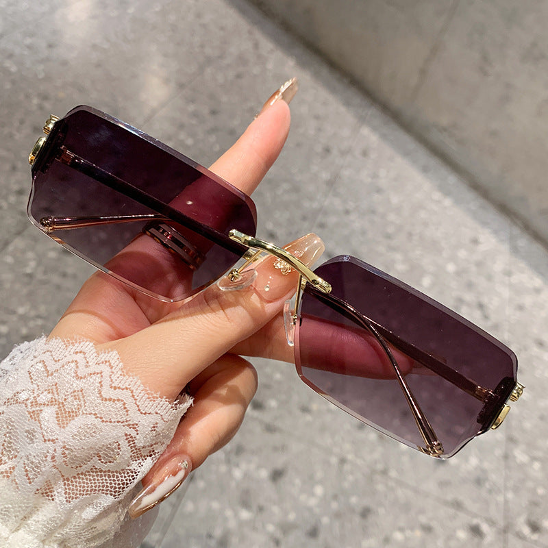 Dame elegant firkantet solbrille med stilfullt skjellmønster og UV-beskyttelse Luvikno