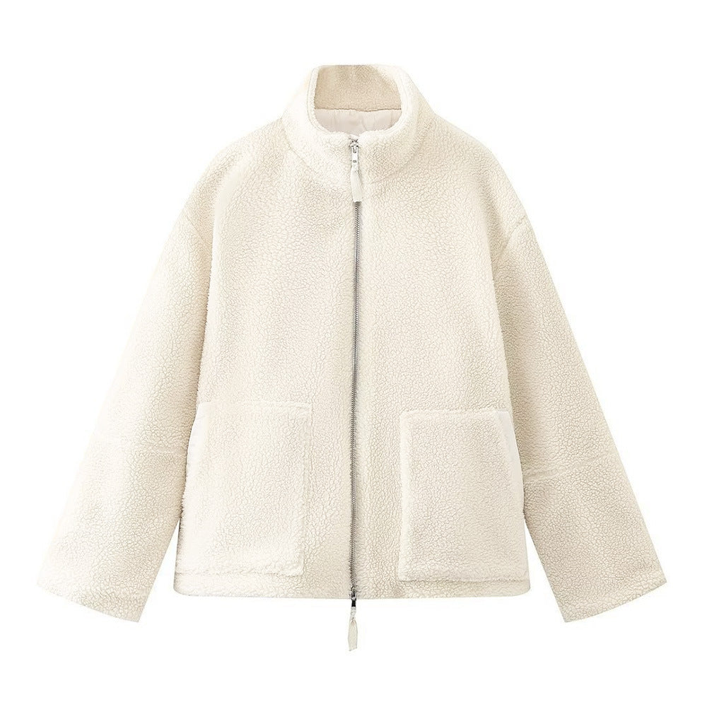 Dame Overstørrelse Fleece-jakke Luvik