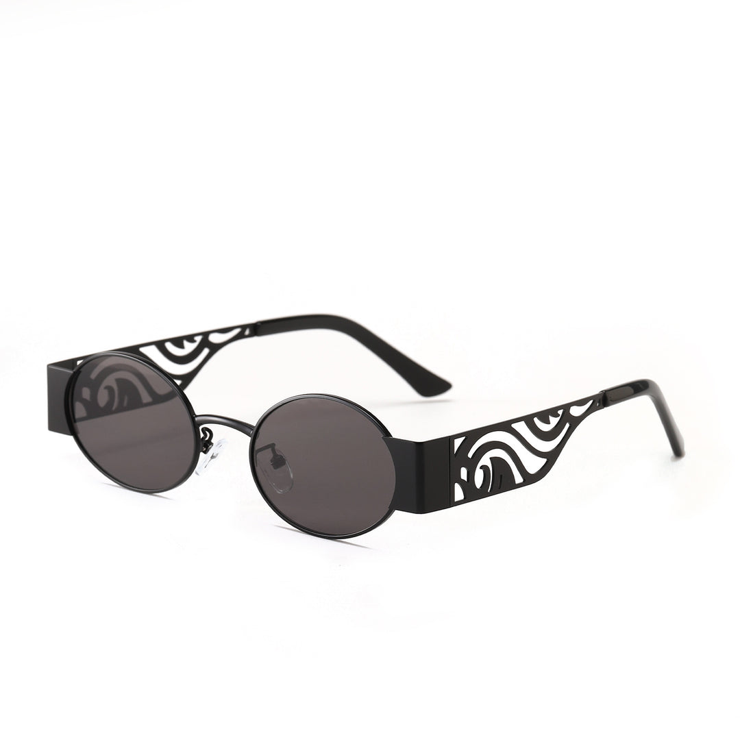 Dame moteriktig rund solbrille med eksepsjonelt design Luvikno